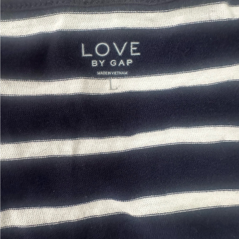 GAP Love Navy and White Striped Henley Romper - Picture 2 of 6